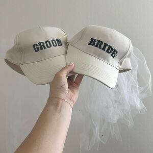 Bride and Groom Hat Bundle with Veil